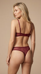 Bordo Dantelli Kemerli Body